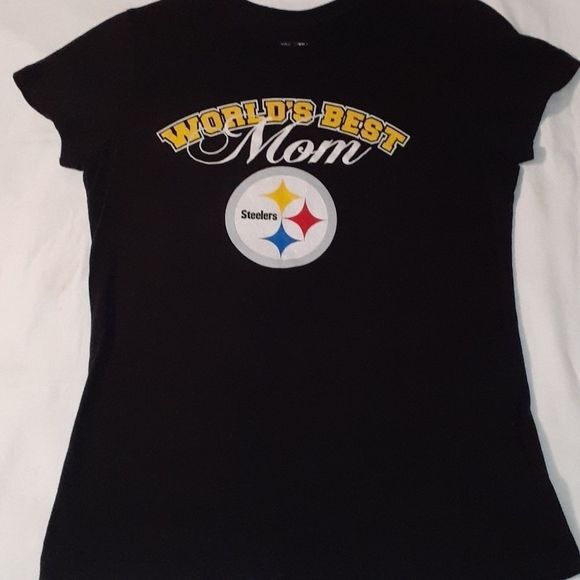 Pittsburgh‎ Steelers Worlds Best Mom Sparkly Shirt - Picture 1 of 5
